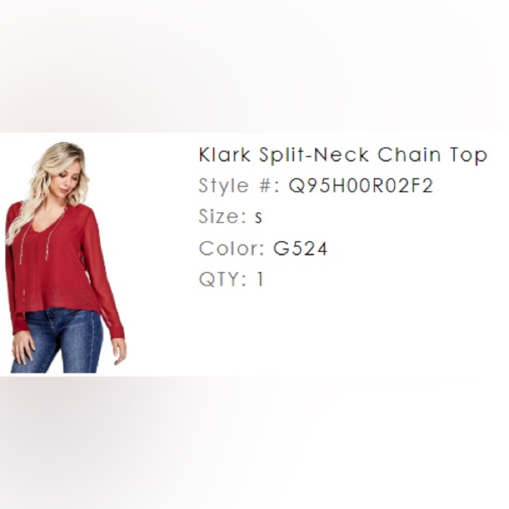 Pretty red flowy Guess blouse. - Picture 4 of 4